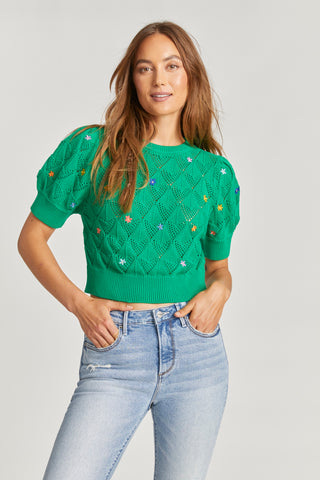 Ditsy Knit Sweater - Green