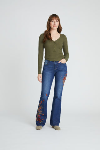 Wyatt Boot Cut - Skulls & Roses