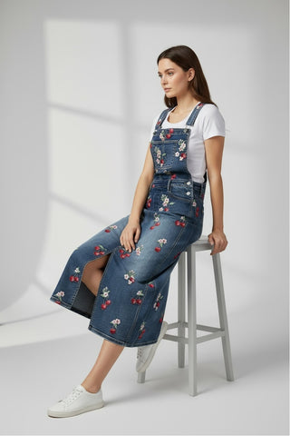 Sarah Overall Dress - Cherry On Top