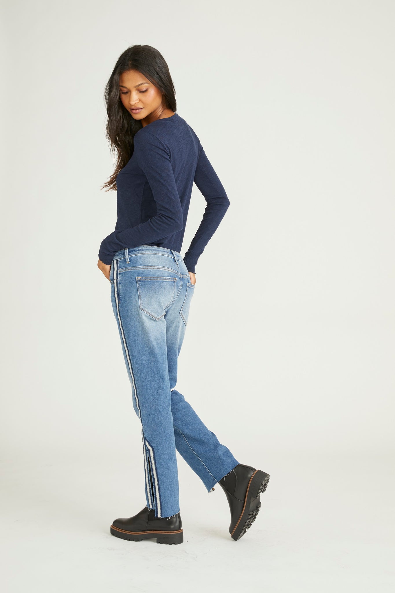 Stella Slit Straight - Blue Melodrama