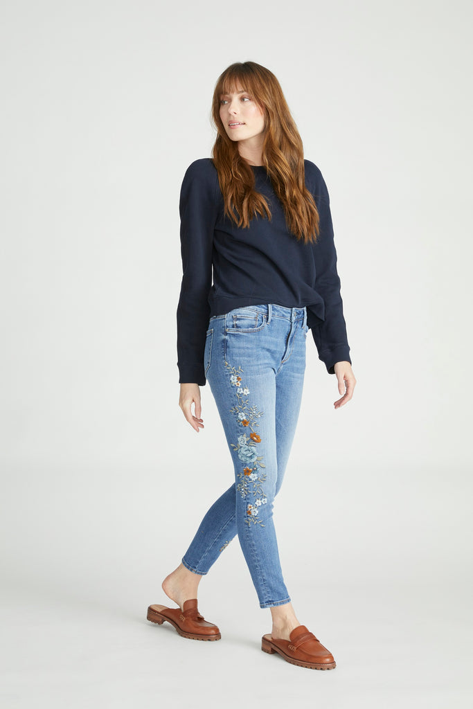 Wyatt Velvet Trouser - Navy Speck – Driftwood Jeans