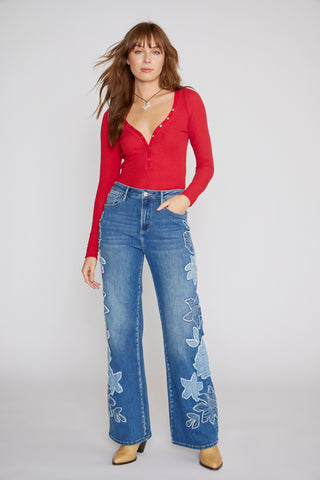 Charlee Wide Leg - Denim Patchwork