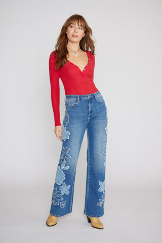 Charlee Wide Leg - Denim Patchwork