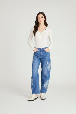 Parker Wide Leg Barrel - Rose Patchwork