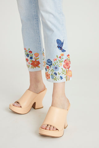 Colette Straight Crop - Blue Birds