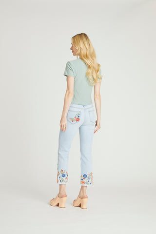 Colette Straight Crop - Blue Birds