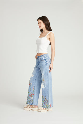 Marlena Wide Leg - Flower Fields