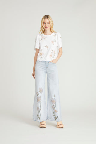 Penelope Wide Leg - Faded Roses