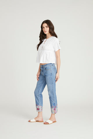 Colette Straight Crop - Blue Birds