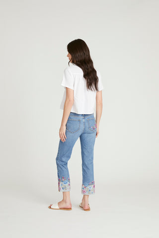 Colette Straight Crop - Blue Birds