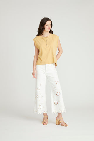 Martha Crop - White Doily Daisy