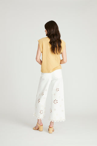 Martha Crop - White Doily Daisy