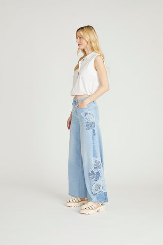 Ronnie Wide Leg - Palm Patchwork