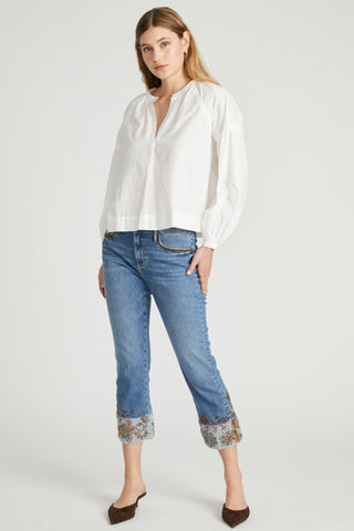 Colette Straight Crop - Paisley Petal