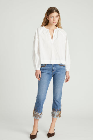 Colette Straight Crop - Paisley Petal