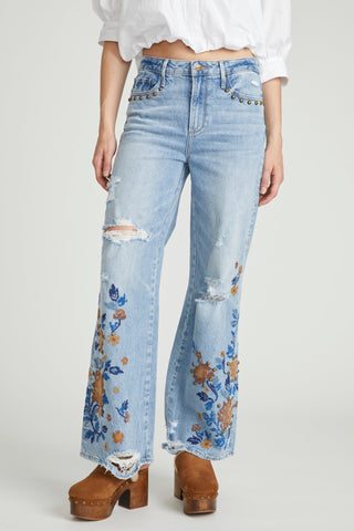 Marlena Wide Leg - Midnight Meadow