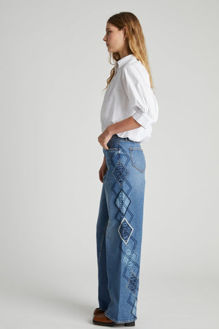Anni Wide Leg - Argyle Patchwork