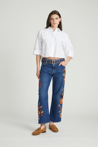 Devin Belted Relaxed Wide Leg - Floral Fantasia