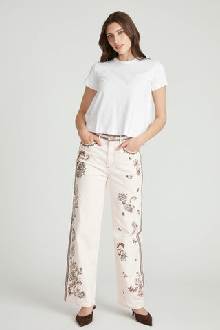 Rina Straight Leg - Pink Paisley