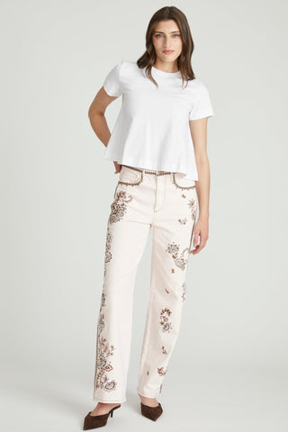 Rina Straight Leg - Pink Paisley