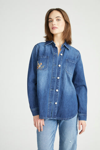 Shayna Denim Shirt Jacket - Wildflower
