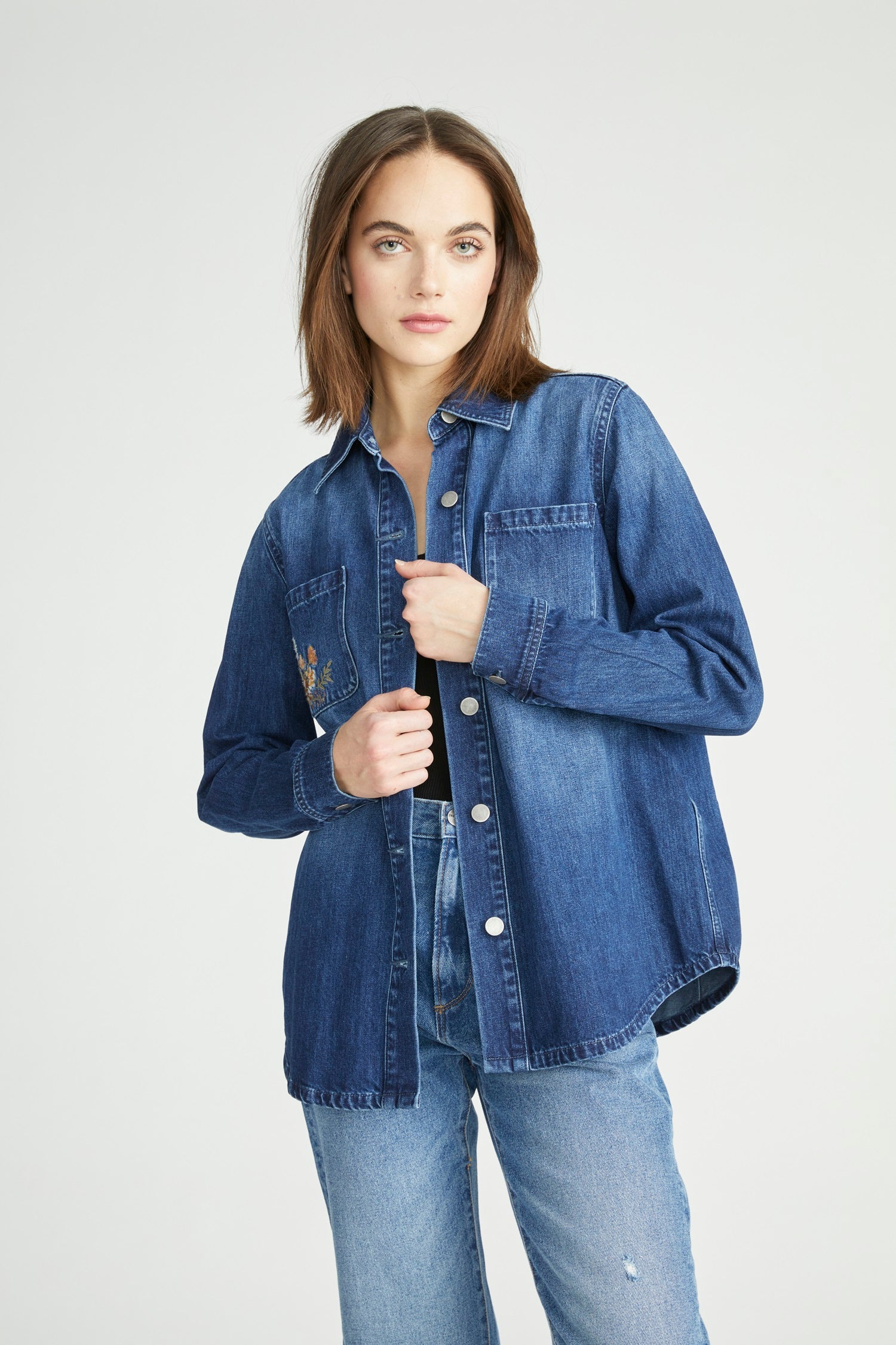 Shayna Denim Shirt Jacket - Wildflower – Driftwood Jeans