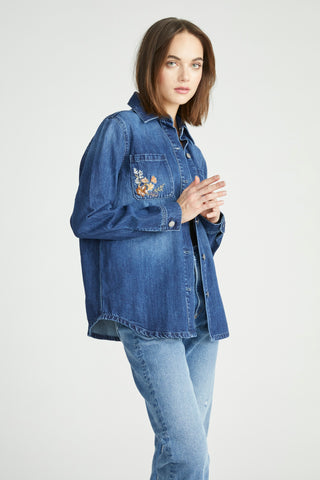 Shayna Denim Shirt Jacket - Wildflower