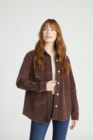 Shayna Shirt Jacket - Brown Wildflower