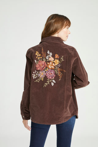 Shayna Shirt Jacket - Brown Wildflower