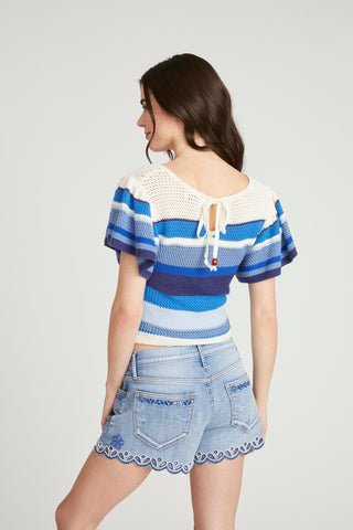 Striped SS Sweater - Blue Multi
