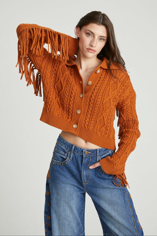 Fringe Cardi - Spice