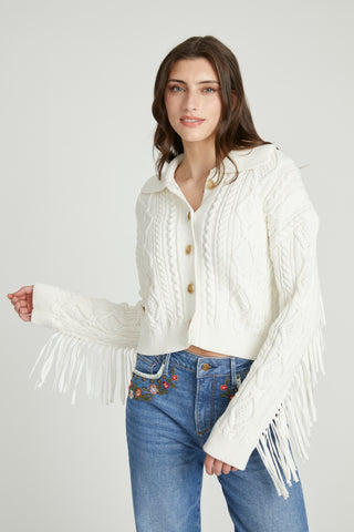 Fringe Cardi - Cream