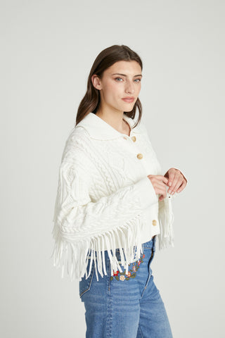 Fringe Cardi - Cream