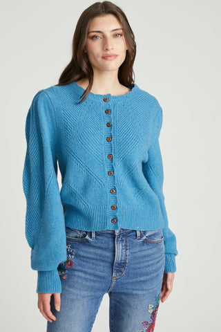 Pointelle Cardigan - Blue