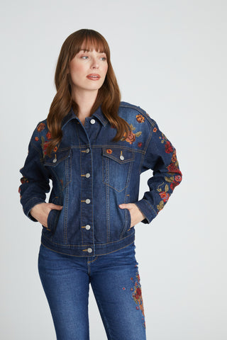 Trucker Jacket - Skulls & Roses