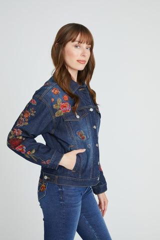 Trucker Jacket - Skulls & Roses