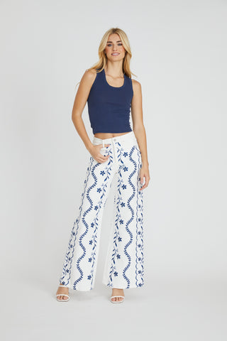 Penelope Wide Leg - Mykonos Myst