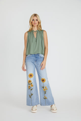 Penelope Wide Leg - Sunflower