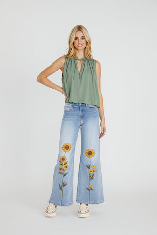 Penelope Wide Leg - Sunflower