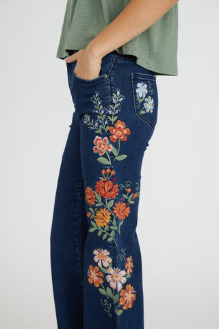 Fallon Trouser Flare - Pressed Flowers