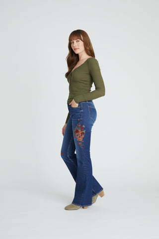 Wyatt Boot Cut - Skulls & Roses