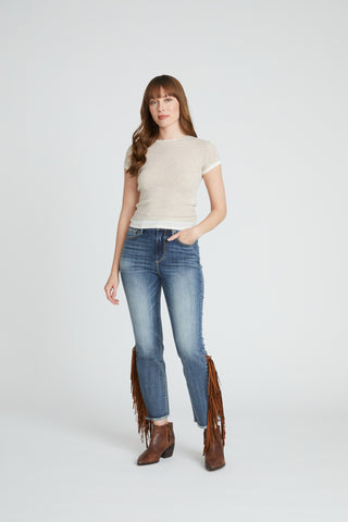 Clara Ankle Flare - Aztec Fringe