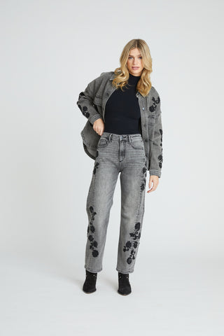 Elaine Barrel - Black Brocade