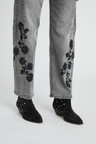 Elaine Barrel - Black Brocade