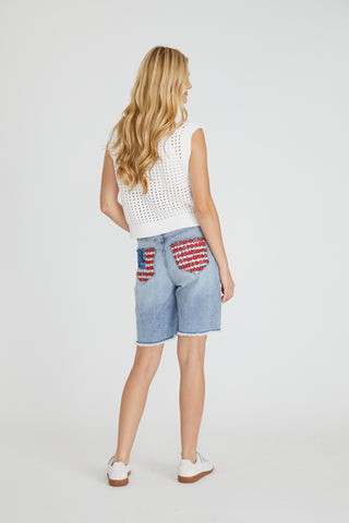 Sandy Bermuda Short - Floral Flags