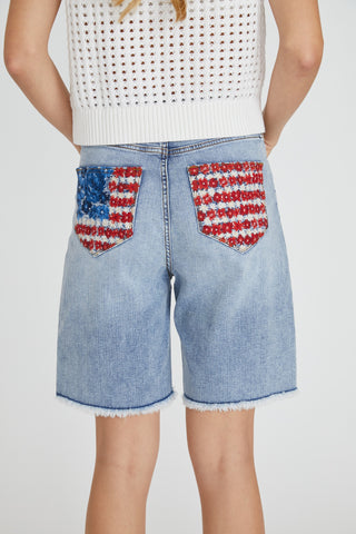 Sandy Bermuda Short - Floral Flags