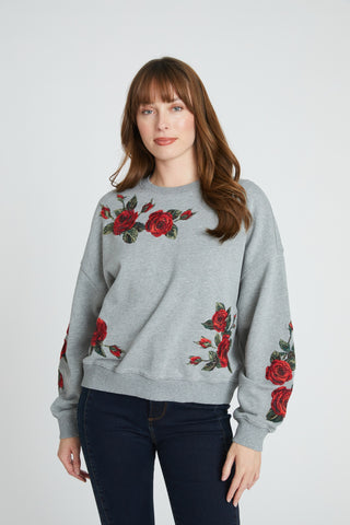 Teddy Sweatshirt - Grey Midnight Rose