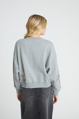 Teddy Sweatshirt - Grey Rose Patchwork