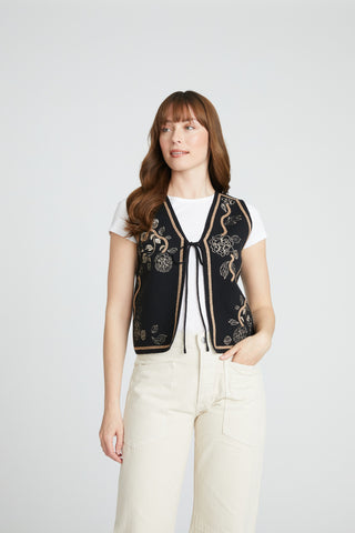 Sweater Vest - Ravishing Rosettes Black