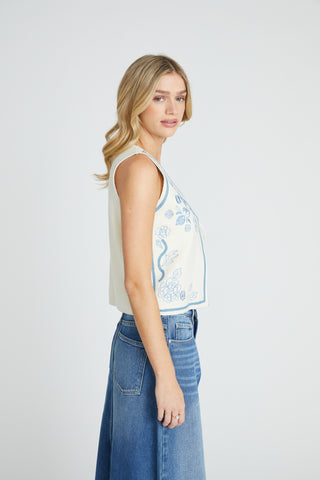 Sweater Vest - Ravishing Rosettes Cream